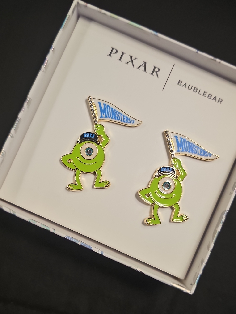 BaubleBar Monster's Inc Mike Wazowski Enamel Earrings